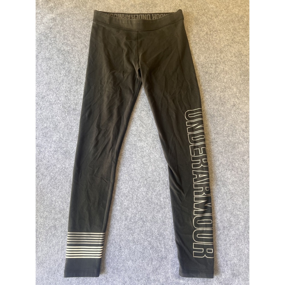 Under‎ Armour Graphic Leggings Small Black Cotton Blend Fitted